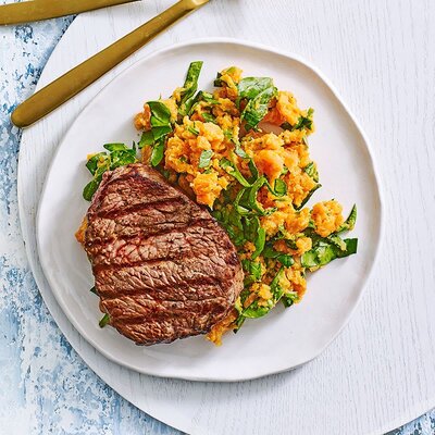 Grilled Steak With Sweet Potato & Spinach Mash.jpg